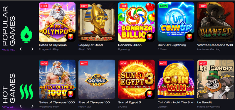 Glitchspin online casino games