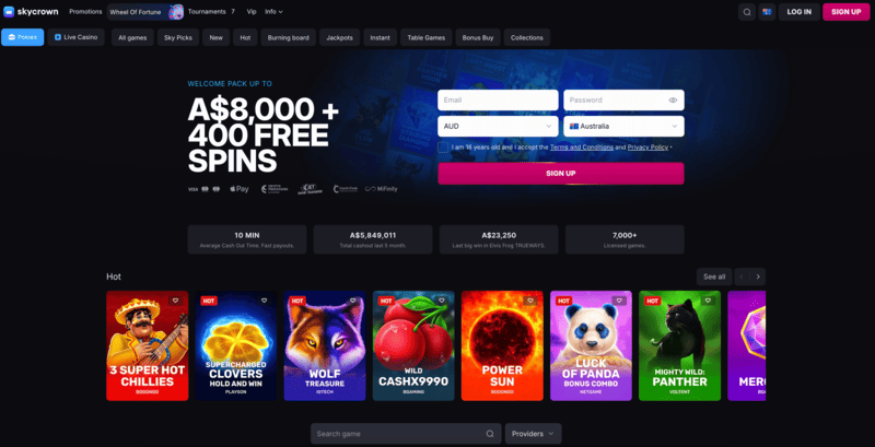 SkyCrown Casino – over 70 providers and crypto-friendly setup in Australia