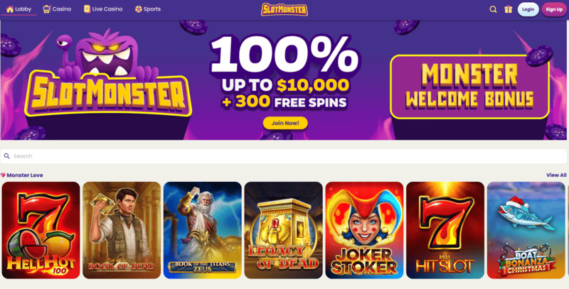 SlotMonster Casino – exclusive jackpots and welcome bonus in Australia