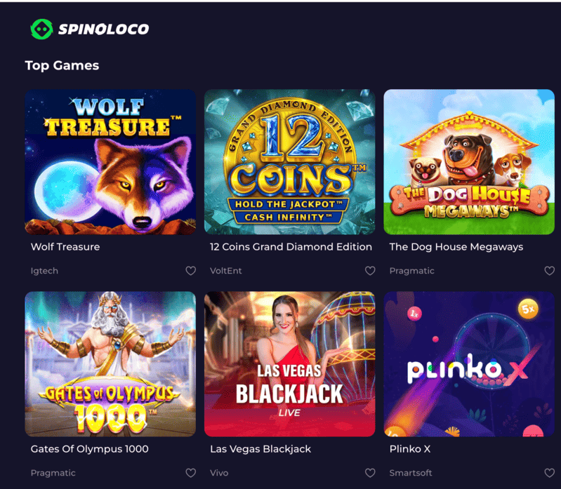 Spinoloco&nbsp; casino games